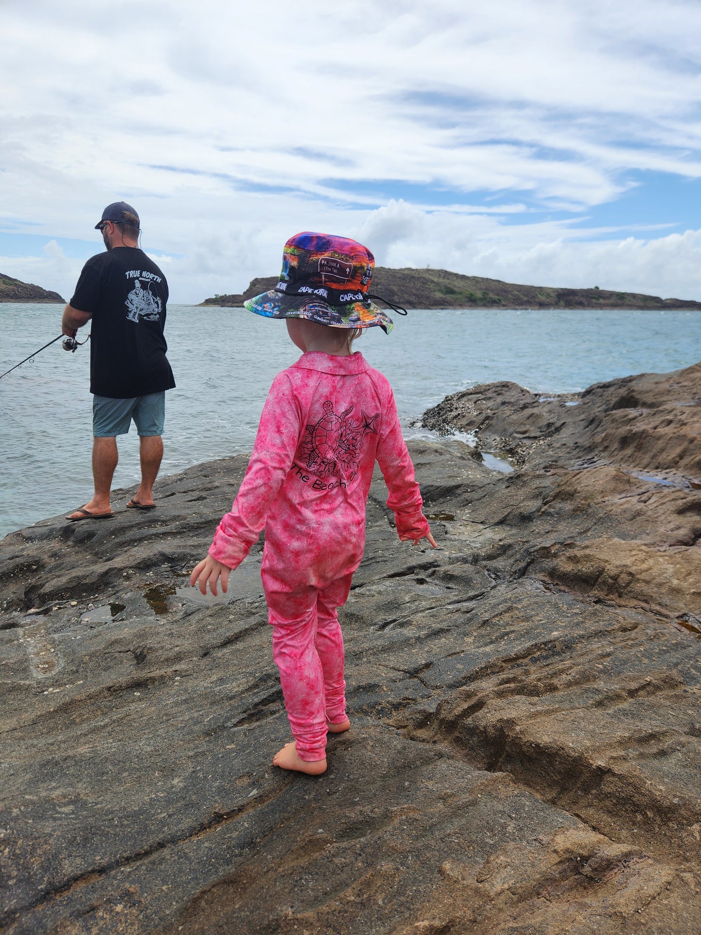 Fishing & Outdoor Romper - Pink Lagoon