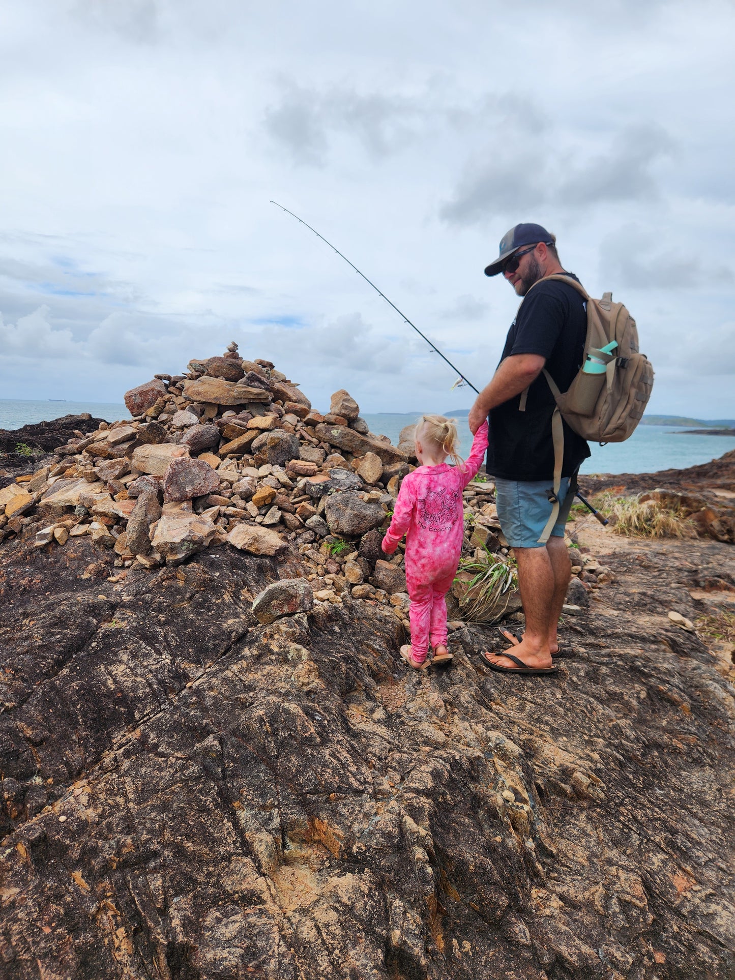 Fishing & Outdoor Romper - Pink Lagoon